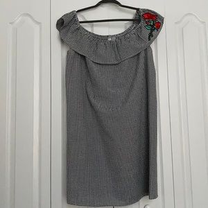 Black & White Off the Shoulder Dress